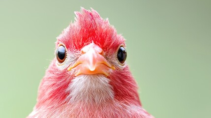 Naklejka premium Pink bird portrait, close-up, nature background, wildlife photography, website banner