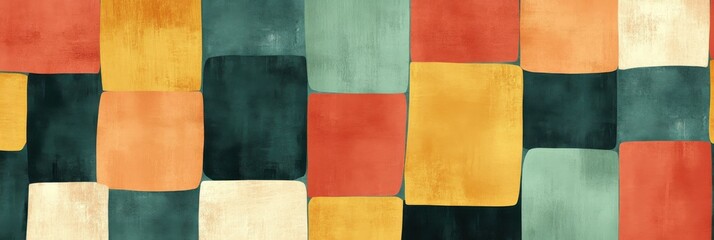 Colorful abstract geometric pattern with retro rectangles and vibrant design
