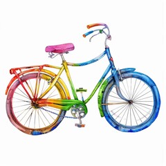 Fototapeta premium Watercolor illustration clipart of a peace sign painted in rainbow colors with a dripping paint effect
