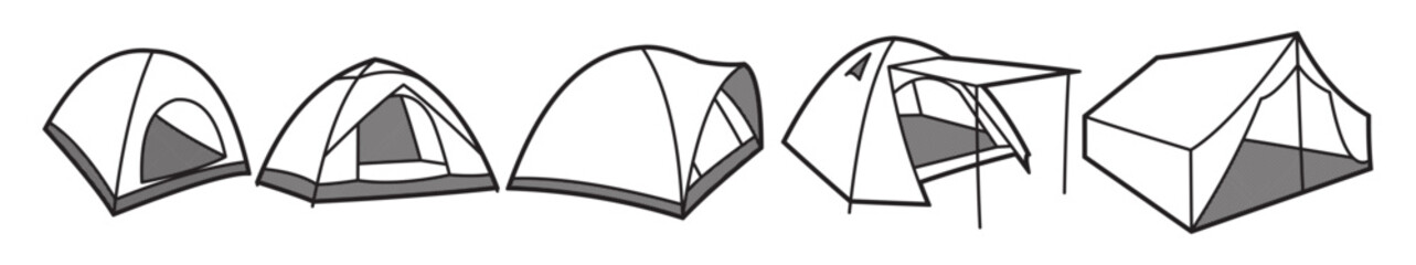 images of simple black and white tent shapes