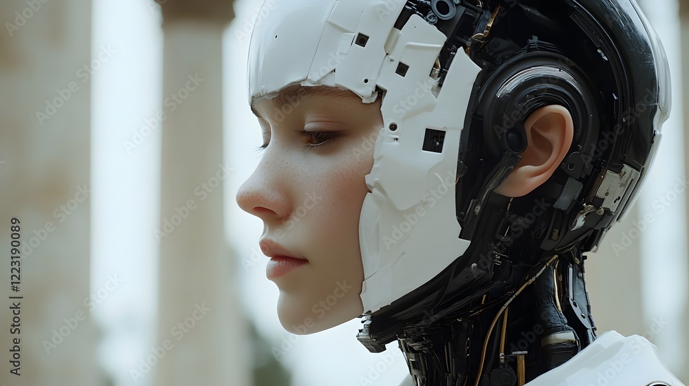 Poster conceptual image of an ai powered futuristic court system designed for efficient legal reviews captu