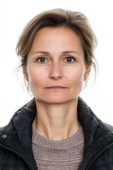 Frau mit 50 Jahren in der Lebensmitte mit hellen braunen Haaren