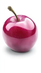 Obraz premium Single ripe red cherry, studio shot, white background, food photography