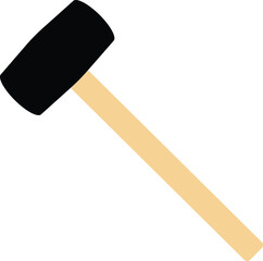 Rubber mallet icon. Tile hammer symbol. Mallet sign. Rubber hammer logo. flat style.