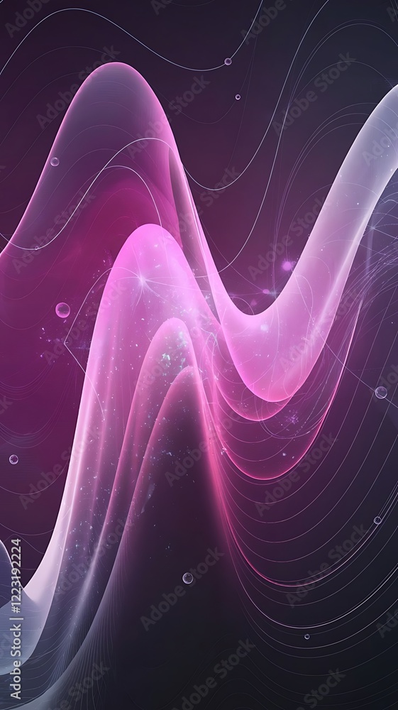 Poster abstract light waves with dark background suitable for business presentation or branding design