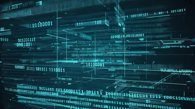 HUD Technology Futuristic Digital Decimal Encoder Data Sampling Simulation Smart Concept. UI Statistic Stream Line Information Status