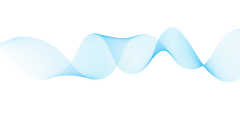 Abstract vector background with blue wavy lines. Blue wave background. Blue lines vector illustration. Curved wave. Abstract wave element.	