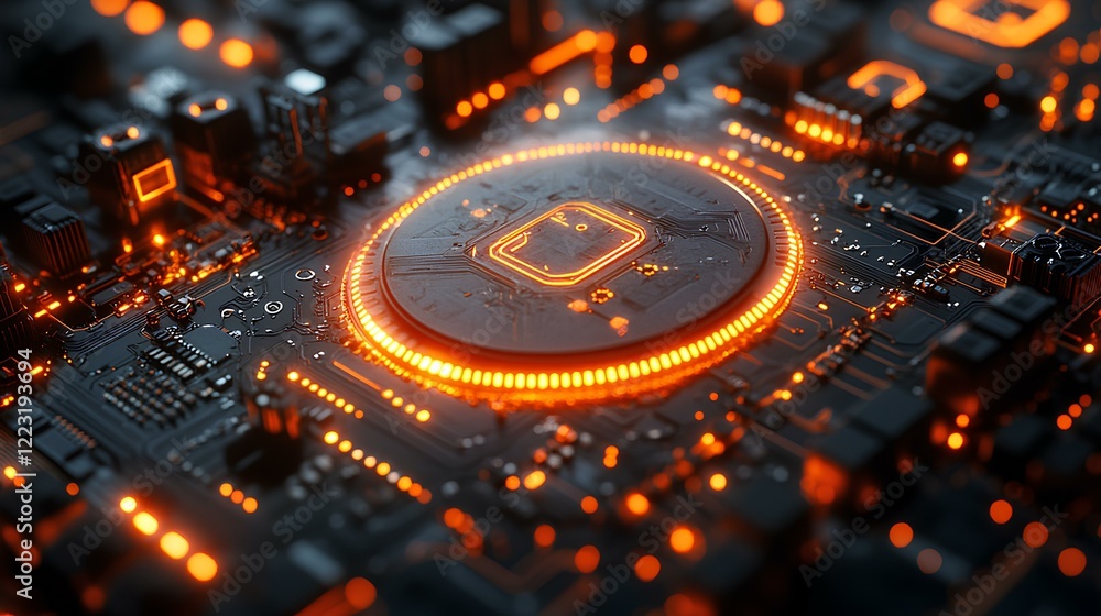 Poster dynamic 3d presentation template for cryptocurrency enthusiasts