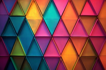 Colorful Geometric Triangle Pattern with Vibrant Shades and Texture