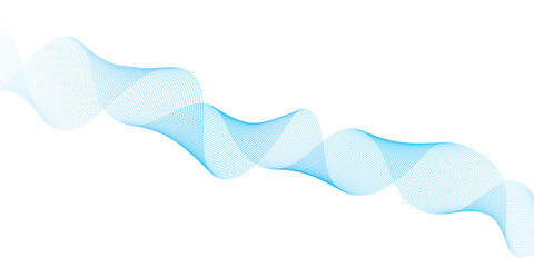 Abstract vector background with blue wavy lines. Blue wave background. Blue lines vector illustration. Curved wave. Abstract wave element.	