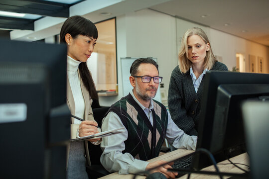 Team collaboration in modern office environment