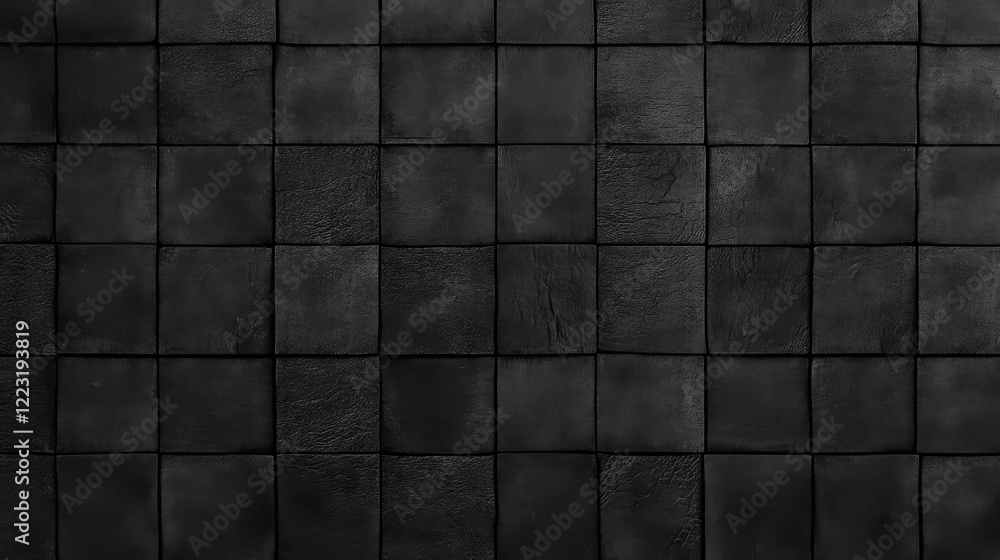 Aufkleber black leather texture with square pattern for background and design concepts