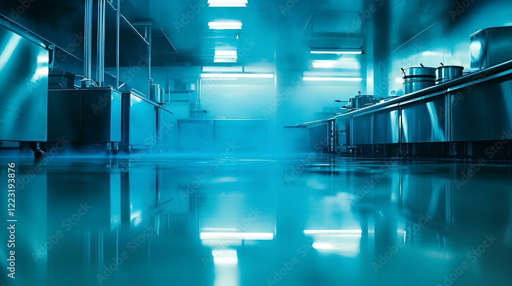 Poster editorial style image of contamination certification achieved through lab-based food safety analysis