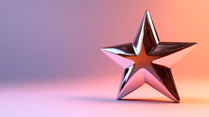 Fototapeta premium Shimmering star sculpture glows with warm colors. An abstract representation of brilliance and creativity. Perfect for artistic displays and inspirations. Generative AI