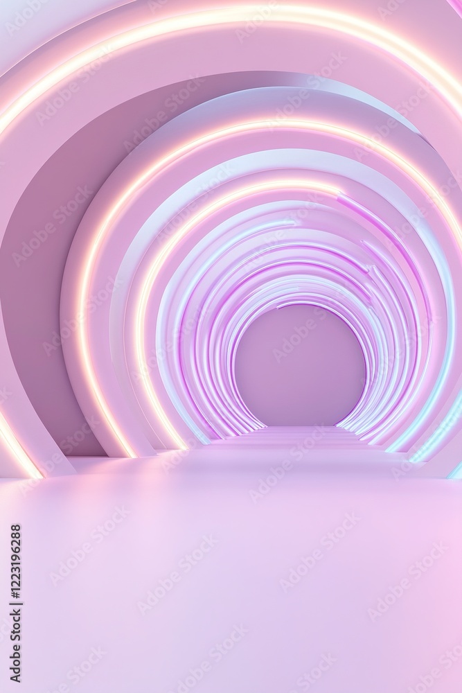 Poster a digital tunnel features glowing neon lines spiraling inward, creating an immersive experience. the