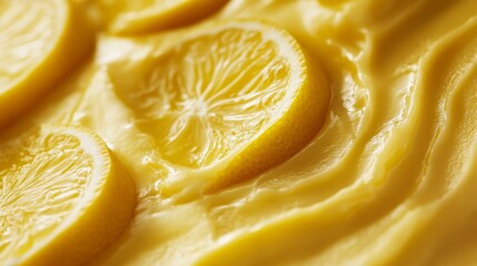 Yellow lemon tart with creamy texture