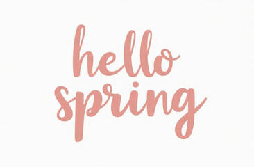 Obraz premium The inscription Hello spring, around spring flowers of pastel colors, white background.