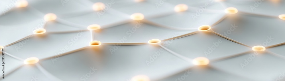 Poster this clean grid pattern features glowing neon yellow nodes that resemble solar cells, set against a 