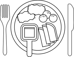 Raclette Party Geometric Shapes Food Icons