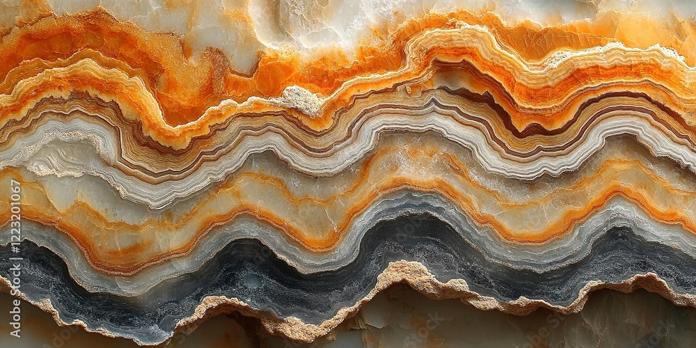 Poster colorful layers of stone display intricate natural patterns and textures found in geological formati