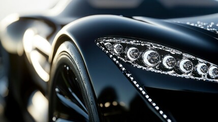 Innovative automotive headlight design urban environment high-resolution photography modern aesthetic close-up view art concept