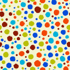 Seamless abstract organic shapes pattern with festive colors.