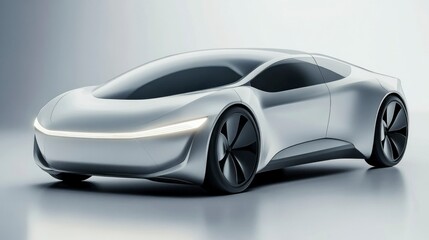 Futuristic concept car design studio setting high-resolution image sleek aesthetics innovative technology