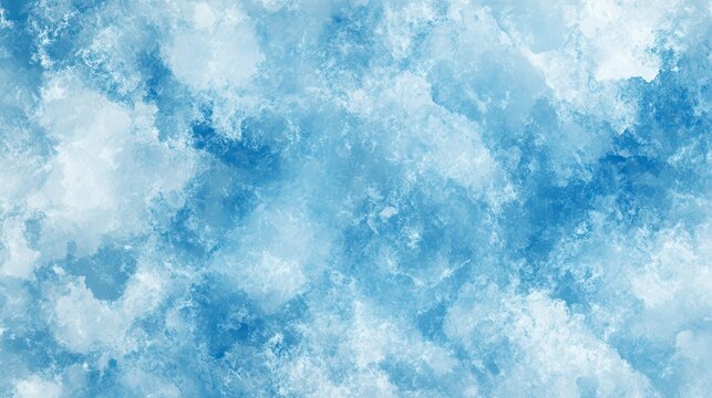 Abstract blue ice texture with frosty patterns and shades of white and indigo