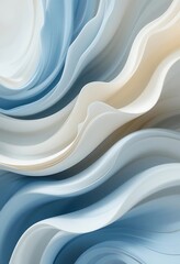 Obraz premium Abstract Blue and White Swirling Wave Forms