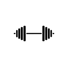 Dumbbell for gym icon , dumbbell silhouette vector illustration