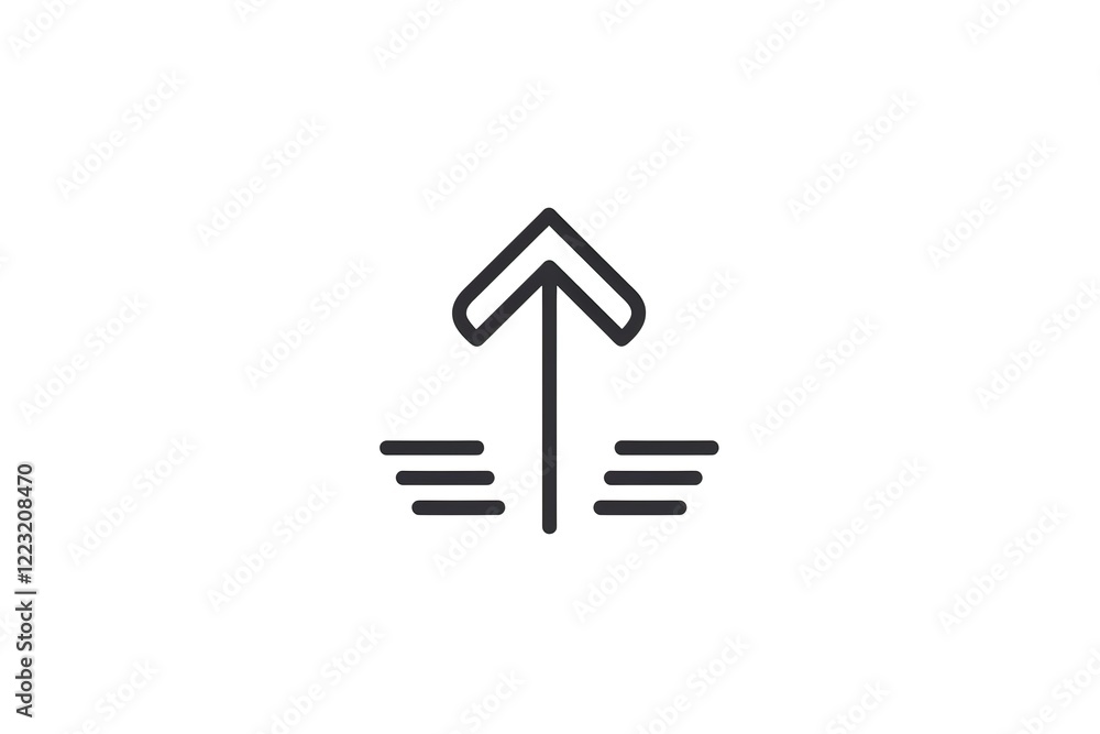 Poster simple upward arrow with horizontal lines