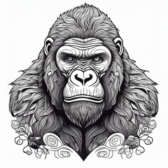 Obraz premium Ausmalbild Gorilla