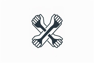 Intertwined hands symbolizing unity and teamwork.