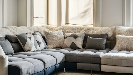 sofa and pillows