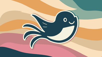 Naklejka premium Illustration of a Bird With Abstract Background Under a Sunset Sky 