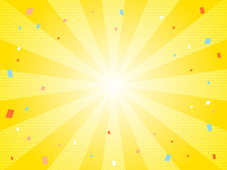 セール　キャンペーン　紙吹雪　黄色　背景