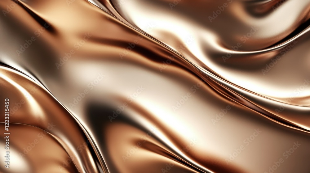 Poster lustrous bronze abstract metallic texture with flowing patterns