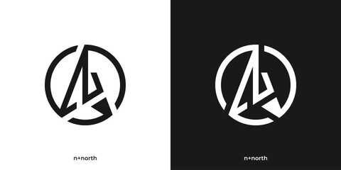 Creative North Logo. Abstract Graphic Icon of Initial Letter N and North Arrow.. The North Logo  Design Inspiration.