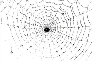 Obraz premium A spiderweb glistening with morning dew, intricate design, natural beauty.