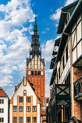 Obraz premium Ancient houses in the historic district of Elblag