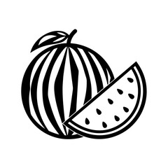 Watermelon Outline Vector Design illustration.