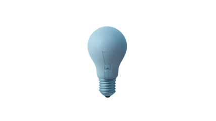 Creative blue light bulb illuminating a modern space, symbolizing innovation and ideas