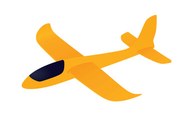 Yellow airplane toy. vector illustration