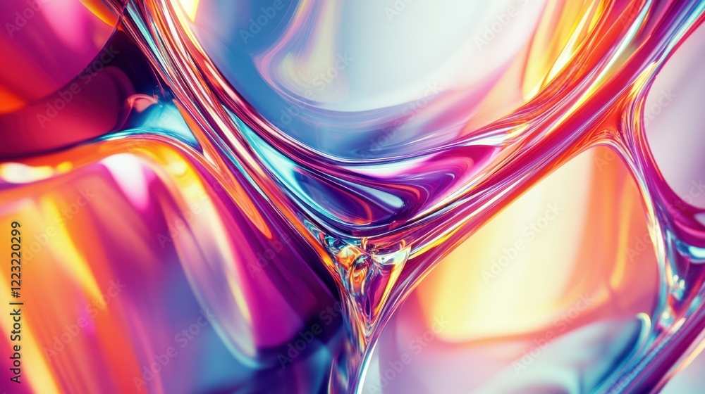 Aufkleber vibrant abstract background with colorful fluid shapes and dynamic swirls