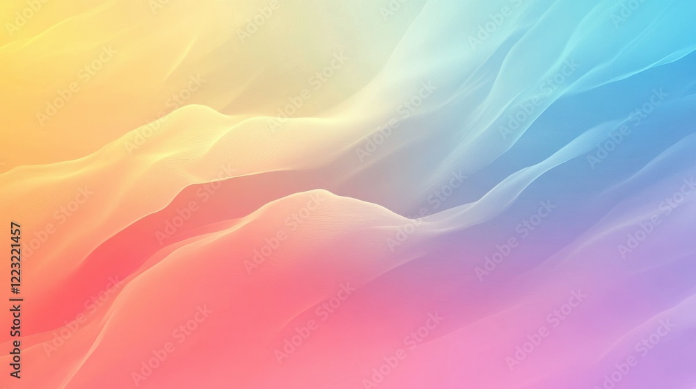 Aufkleber abstract colorful gradient wavy pattern with soft pastel tones and fluid shapes