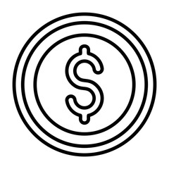 USD Dollar Outline Style Icon Design