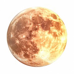 3D icon cartoon full moon with a mysterious glow, isolated on a white background 
