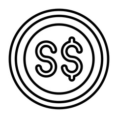Singapore Dollar Outline Style Icon Design