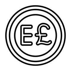 Egypt Currency Outline Style Icon Design
