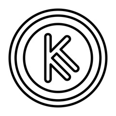 Kenyan Shilling Outline Style Icon Design